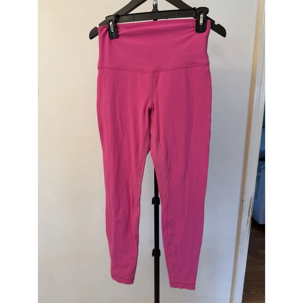 lululemon Women's Pink High-Rise Yoga Leggings Pull-On Stretch Size 8